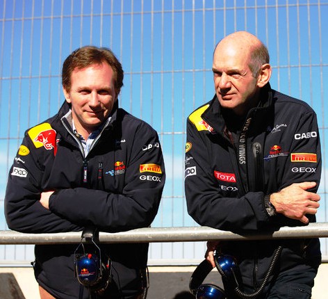 Red Bull chief Christian Horner and chief designer Adrian Newey